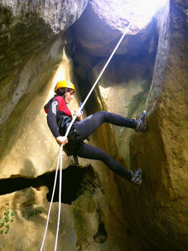 Raeando en un barranco